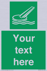 Custom sign safe condition Marine evacuation slide